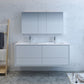 Catania 60 Modern White Wall Hung Double Sink Bathroom Vanity Set