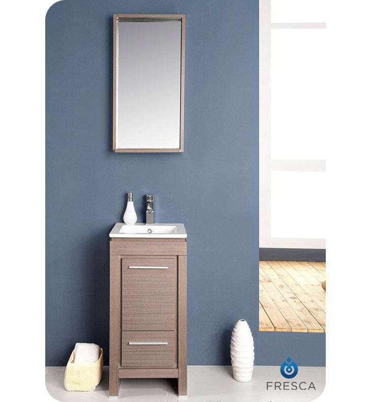 Fresca Allier 16 Gray Oak Modern Bathroom Vanity w/ Mirror