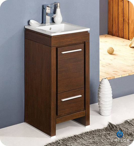 Fresca Allier 16 Wenge Brown Modern Bathroom Cabinet w/ Sink