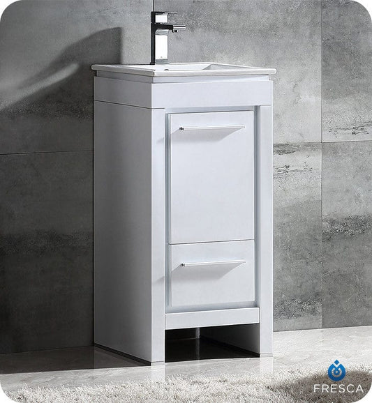 Fresca Allier 16 White Modern Bathroom Cabinet w/ Sink