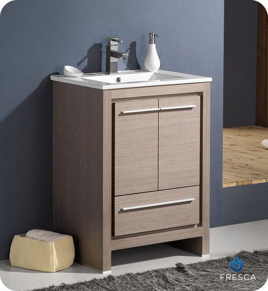 Fresca Allier 24 Gray Oak Modern Bathroom Cabinet w/ Sink