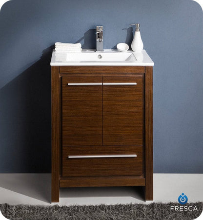 Fresca Allier 24 Wenge Brown Modern Bathroom Cabinet w/ Sink