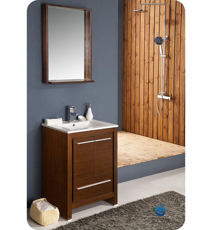 Fresca Allier 24 Wenge Brown Modern Bathroom Vanity w/ Mirror