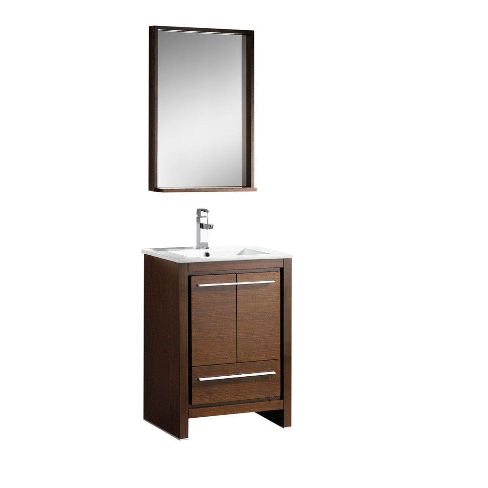 Fresca Allier 24" Wenge Brown Modern Bathroom Vanity w/ Mirror