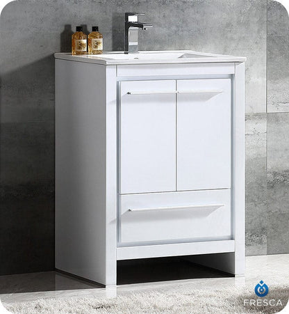 Fresca Allier 24 White Modern Bathroom Cabinet w/ Sink