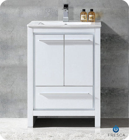 Fresca Allier 24 White Modern Bathroom Cabinet w/ Sink