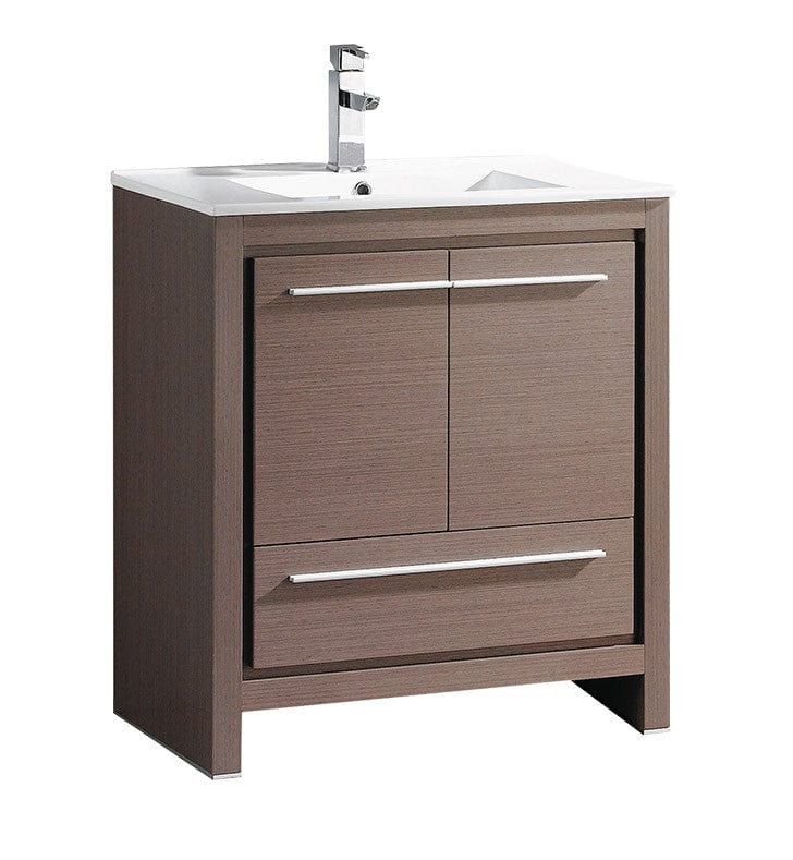 Fresca Allier 30" Gray Oak Modern Bathroom Cabinet w/ Sink