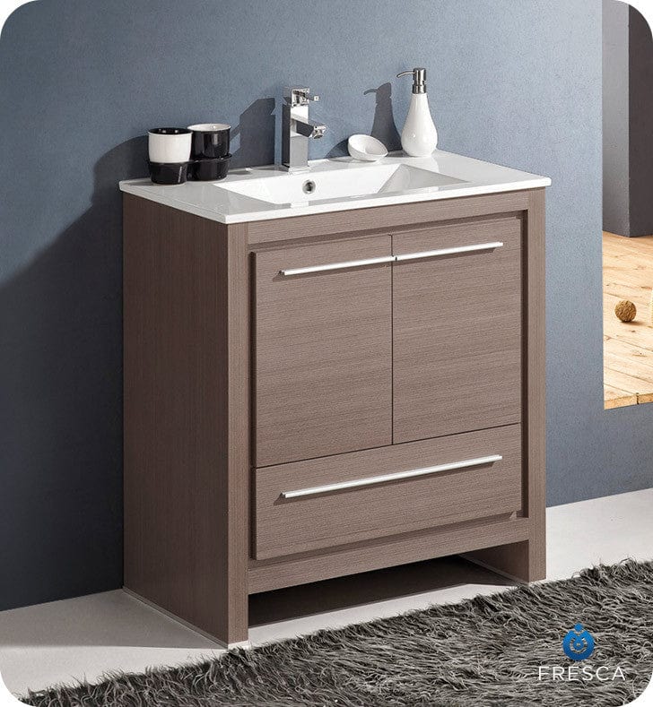 Fresca Allier 30 Gray Oak Modern Bathroom Cabinet w/ Sink