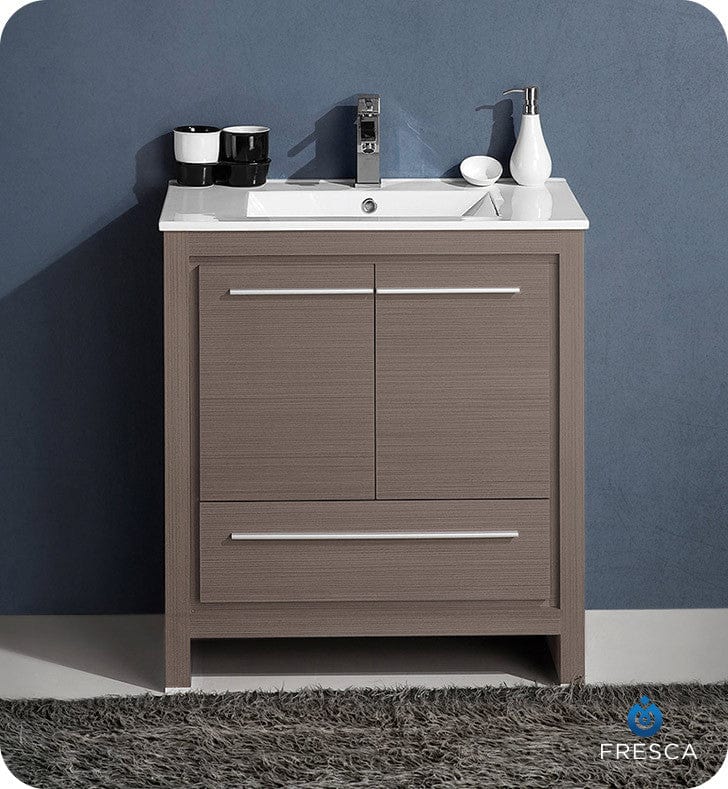 Fresca Allier 30 Gray Oak Modern Bathroom Cabinet w/ Sink