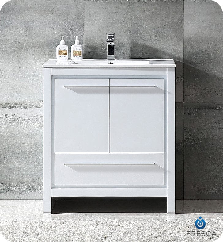 Fresca Allier 30 White Modern Bathroom Cabinet w/ Sink
