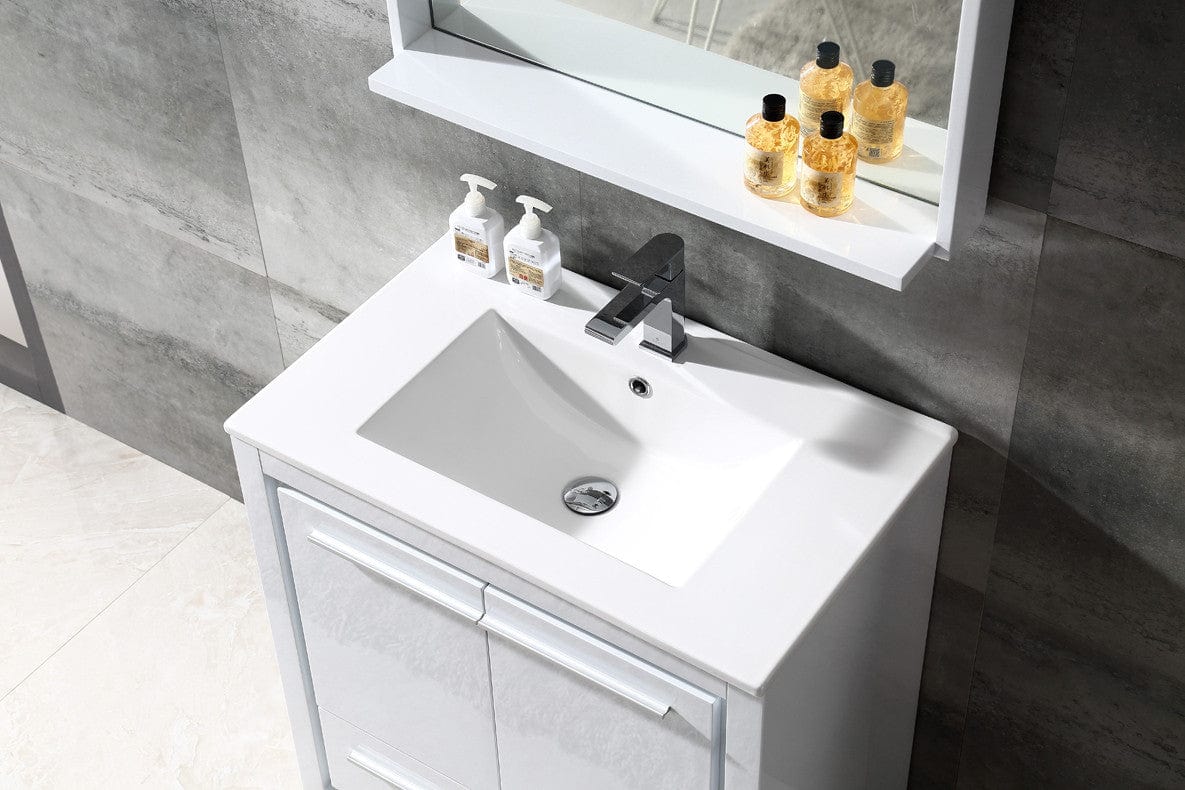 Fresca Allier 30 White Modern Bathroom Vanity w/ Mirror