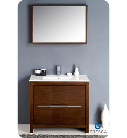 Fresca Allier 36 Wenge Brown Modern Bathroom Vanity w/ Mirror