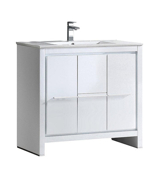 Fresca Allier 36 White Modern Bathroom Cabinet w/ Sink