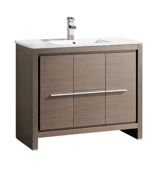 Fresca Allier 40" Gray Oak Modern Bathroom Cabinet w/ Sink