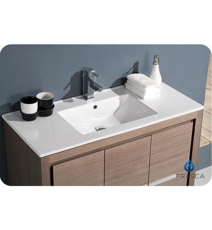 Fresca Allier 40 Gray Oak Modern Bathroom Vanity w/ Mirror