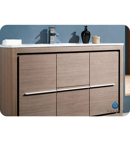 Fresca Allier 48 Gray Oak Modern Bathroom Vanity w/ Mirror