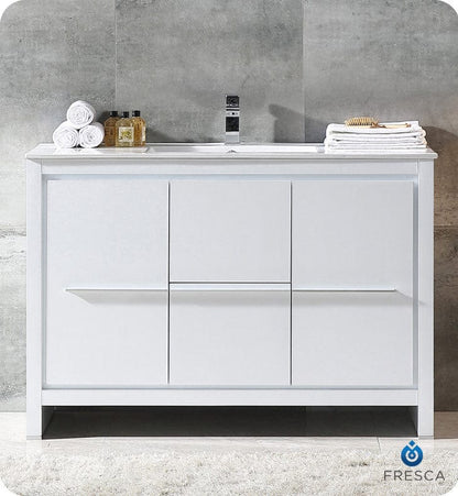 Fresca Allier 48 White Modern Bathroom Cabinet w/ Sink