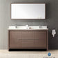 Fresca Allier 60 Gray Oak Modern Double Sink Bathroom Vanity w/ Mirror