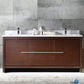Fresca Allier 72 Wenge Brown Modern Double Sink Bathroom Cabinet w/ Top & Sinks