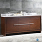 Fresca Allier 72 Wenge Brown Modern Double Sink Bathroom Cabinet w/ Top & Sinks