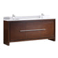 Fresca Allier 72" Wenge Brown Modern Double Sink Bathroom Cabinet w/Top & Sinks