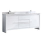 Fresca Allier 72" White Modern Double Sink Bathroom Cabinet w/ Top & Sinks