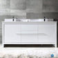 Fresca Allier 72 White Modern Double Sink Bathroom Cabinet w/ Top & Sinks