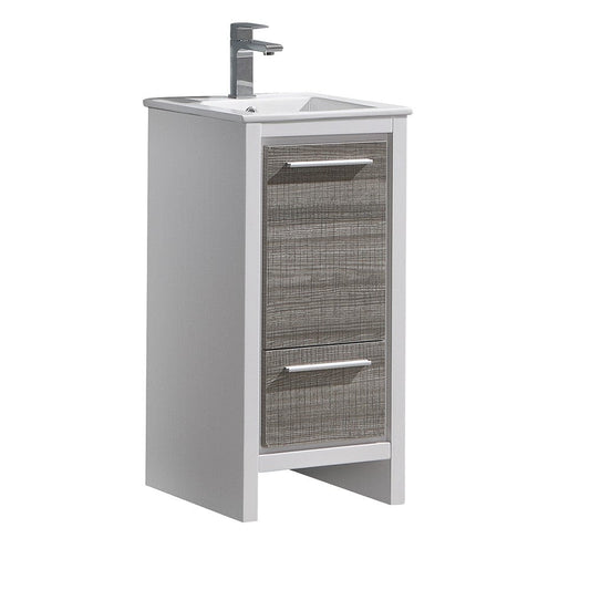 Fresca Allier Rio 16" Ash Gray Modern Bathroom Cabinet w/ Sink