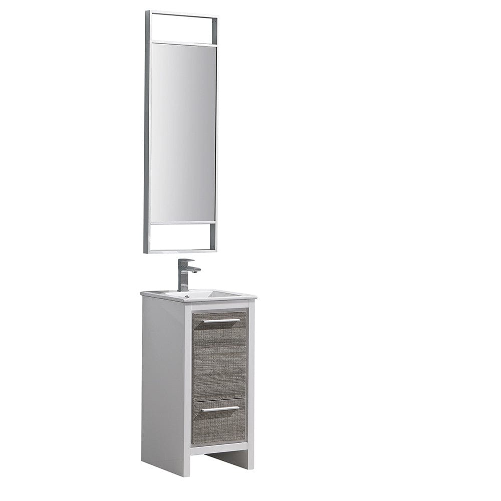 Fresca Allier Rio 16" Ash Gray Modern Bathroom Vanity Set  w/ Mirror