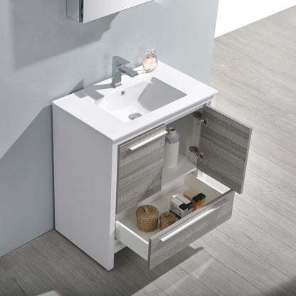 Fresca Allier Rio 30 Ash Gray Modern Bathroom Vanity Set  w/ Medicine Cabinet