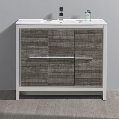 Fresca Allier Rio 40 Ash Gray Modern Bathroom Cabinet w/ Sink