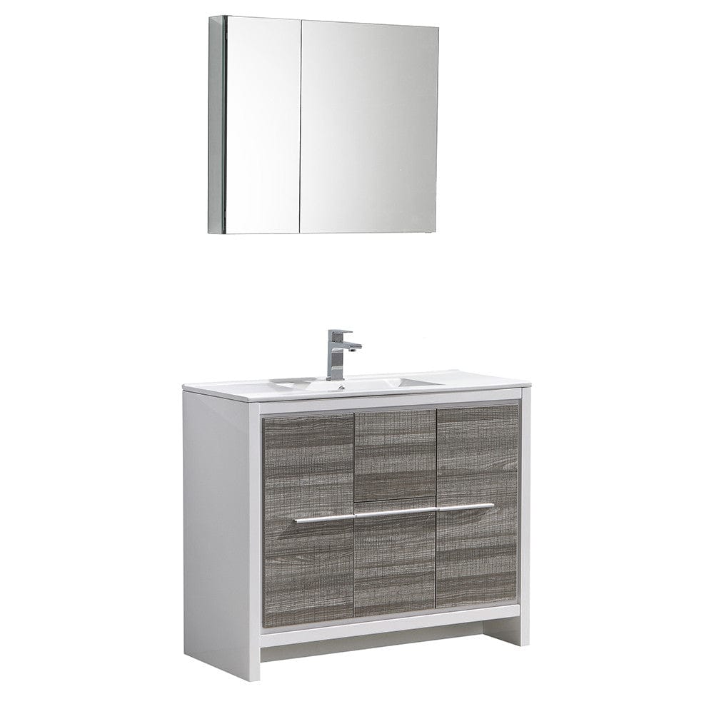 Fresca Allier Rio 40" Ash Gray Modern Bathroom Vanity Set  w/ Medicine Cabinet