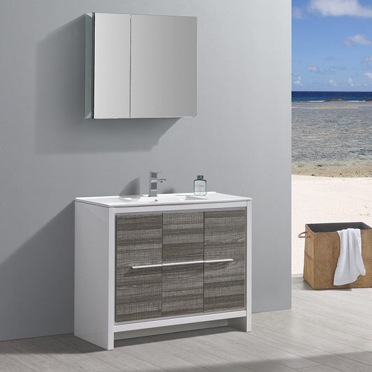 Fresca Allier Rio 40 Ash Gray Modern Bathroom Vanity Set  w/ Medicine Cabinet