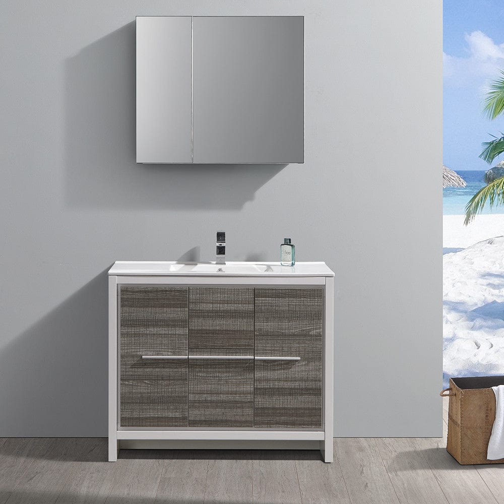 Fresca Allier Rio 40 Ash Gray Modern Bathroom Vanity Set  w/ Medicine Cabinet