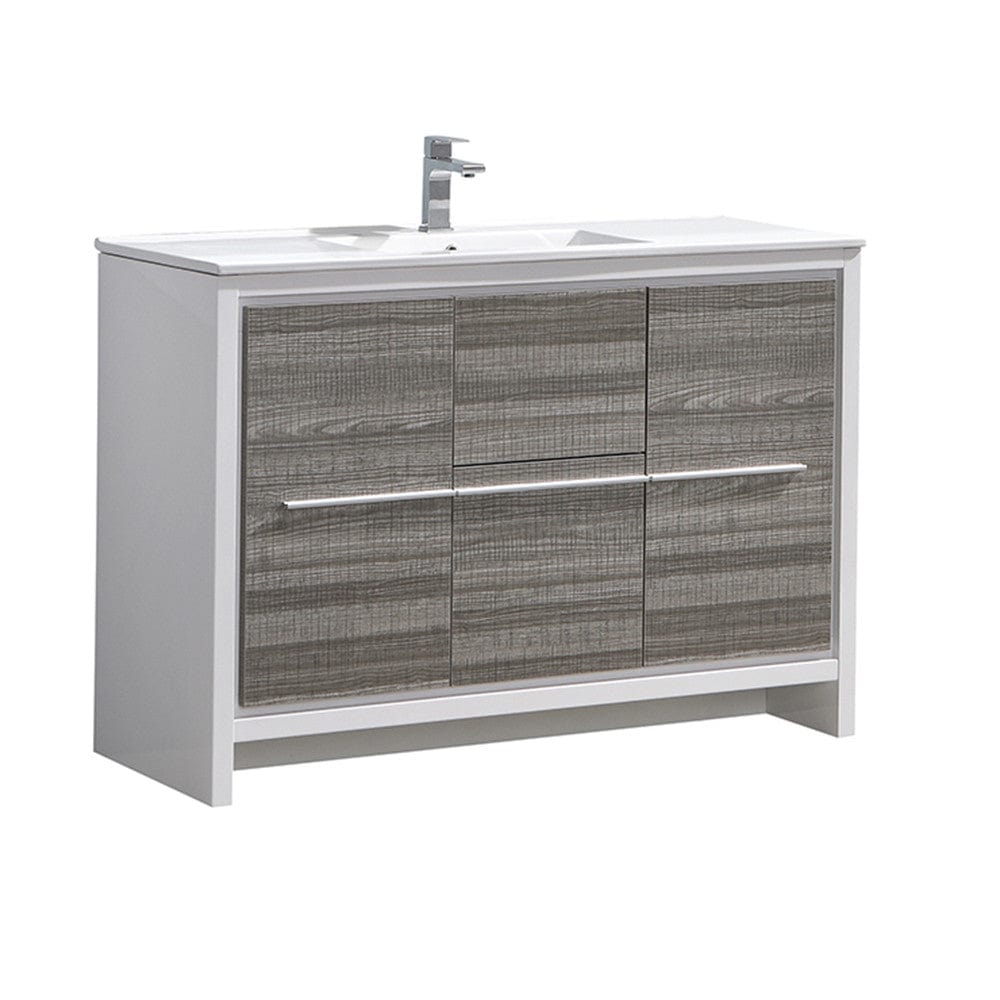 Fresca Allier Rio 48" Ash Gray Single Sink Modern Bathroom Cabinet w/ Sink