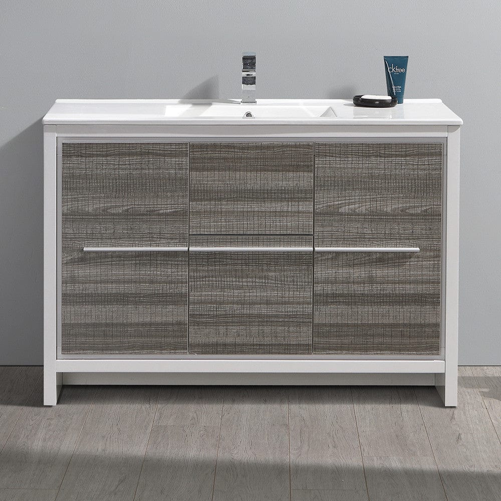 Fresca Allier Rio 48 Ash Gray Single Sink Modern Bathroom Cabinet w/ Sink