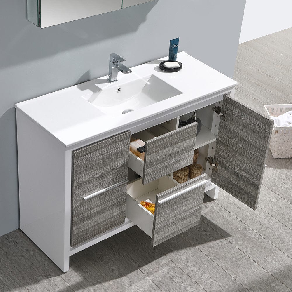 Fresca Allier Rio 48 Ash Gray Single Sink Modern Bathroom Vanity Set  w/ Medicine Cabinet