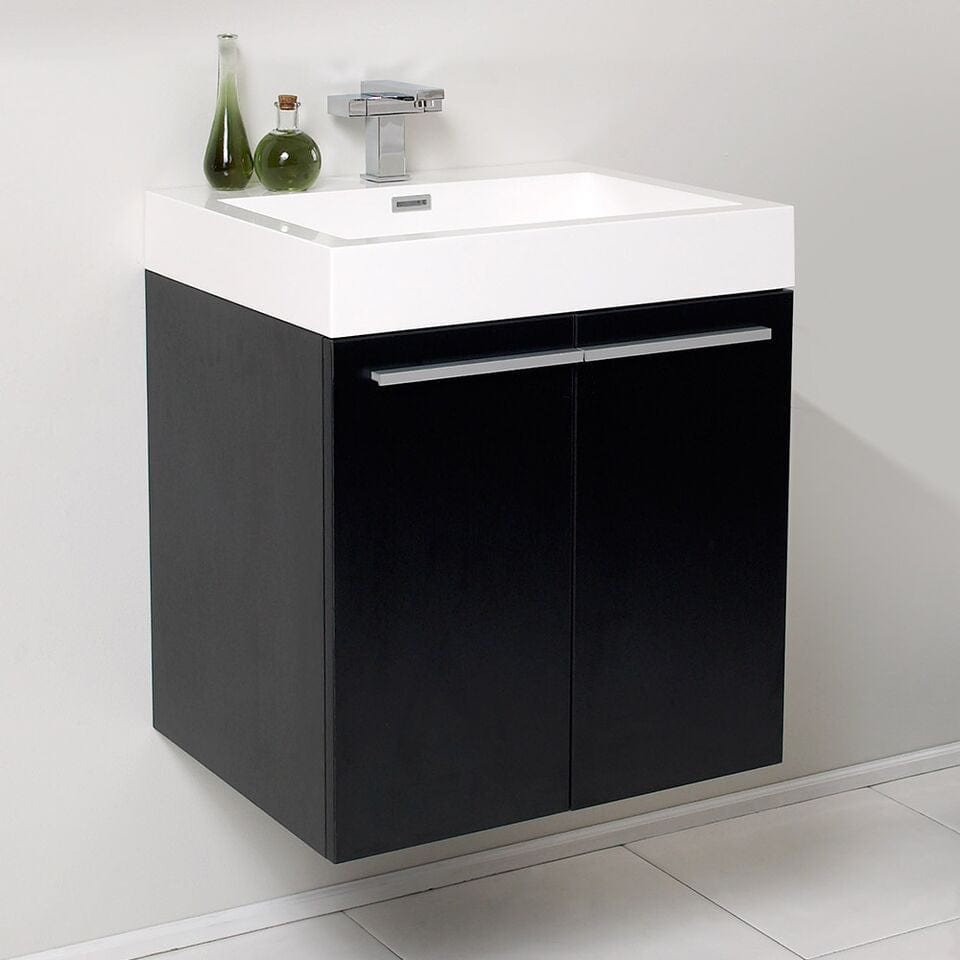 Fresca Alto 23 Black Modern Bathroom Cabinet w/ Integrated Sink