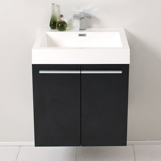 Fresca Alto 23 Black Modern Bathroom Cabinet w/ Integrated Sink