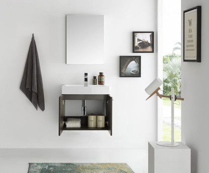 Fresca Alto 23 Gray Oak Wall Hung Modern Bathroom Vanity w/ Medicine Cabinet