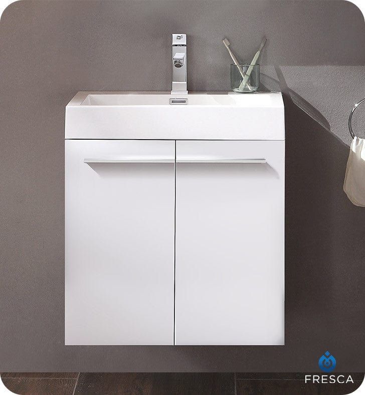 Fresca Alto 23 White Modern Bathroom Cabinet w/ Integrated Sink