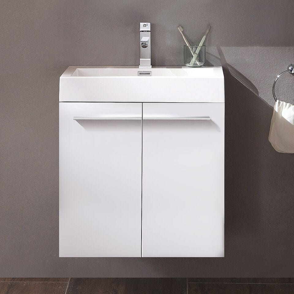 Fresca Alto 23 White Modern Bathroom Cabinet w/ Integrated Sink