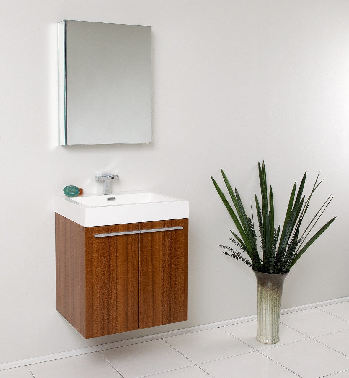 Fresca Alto Teak Modern Bathroom Vanity w/ Medicine Cabinet