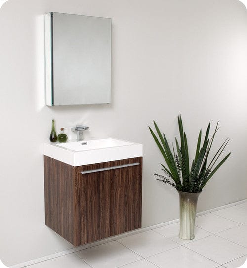 Fresca Alto Walnut Modern Bathroom Vanity w/ Medicine Cabinet