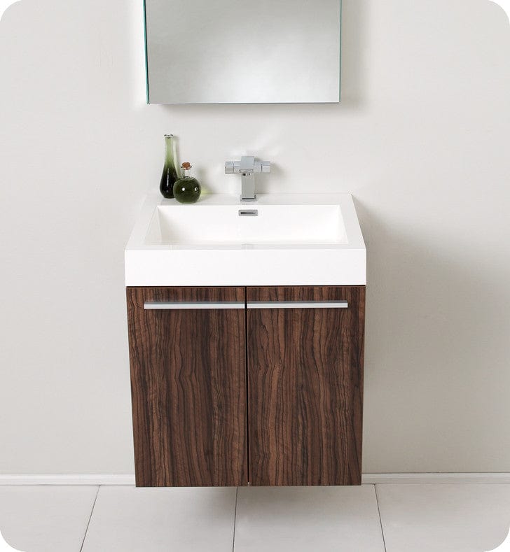Fresca Alto Walnut Modern Bathroom Vanity w/ Medicine Cabinet