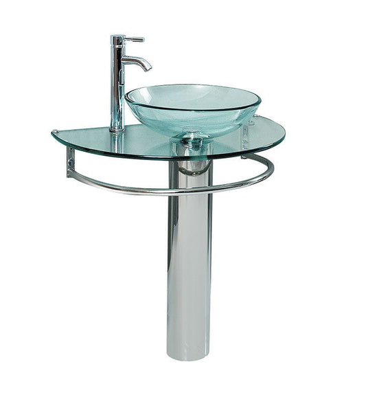 Fresca Attrazione 29" Modern Glass Bathroom Pedistal w/ Countertop