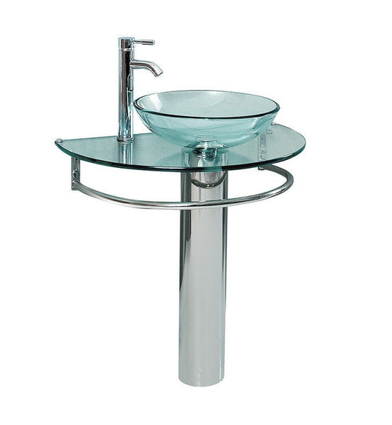 Fresca Attrazione 29 Modern Glass Bathroom Pedistal w/ Countertop
