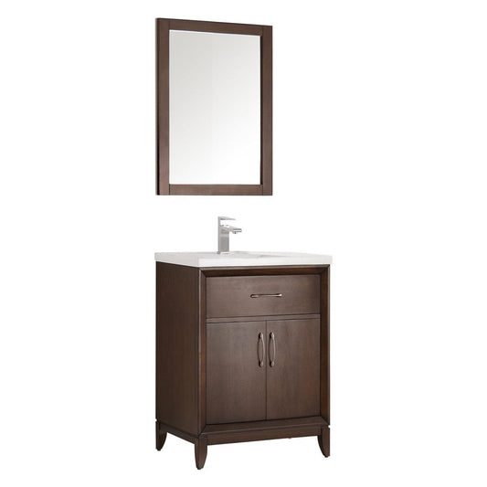 Fresca Cambridge 24" Antique Coffee Traditional Bathroom Vanity w/ Mirror