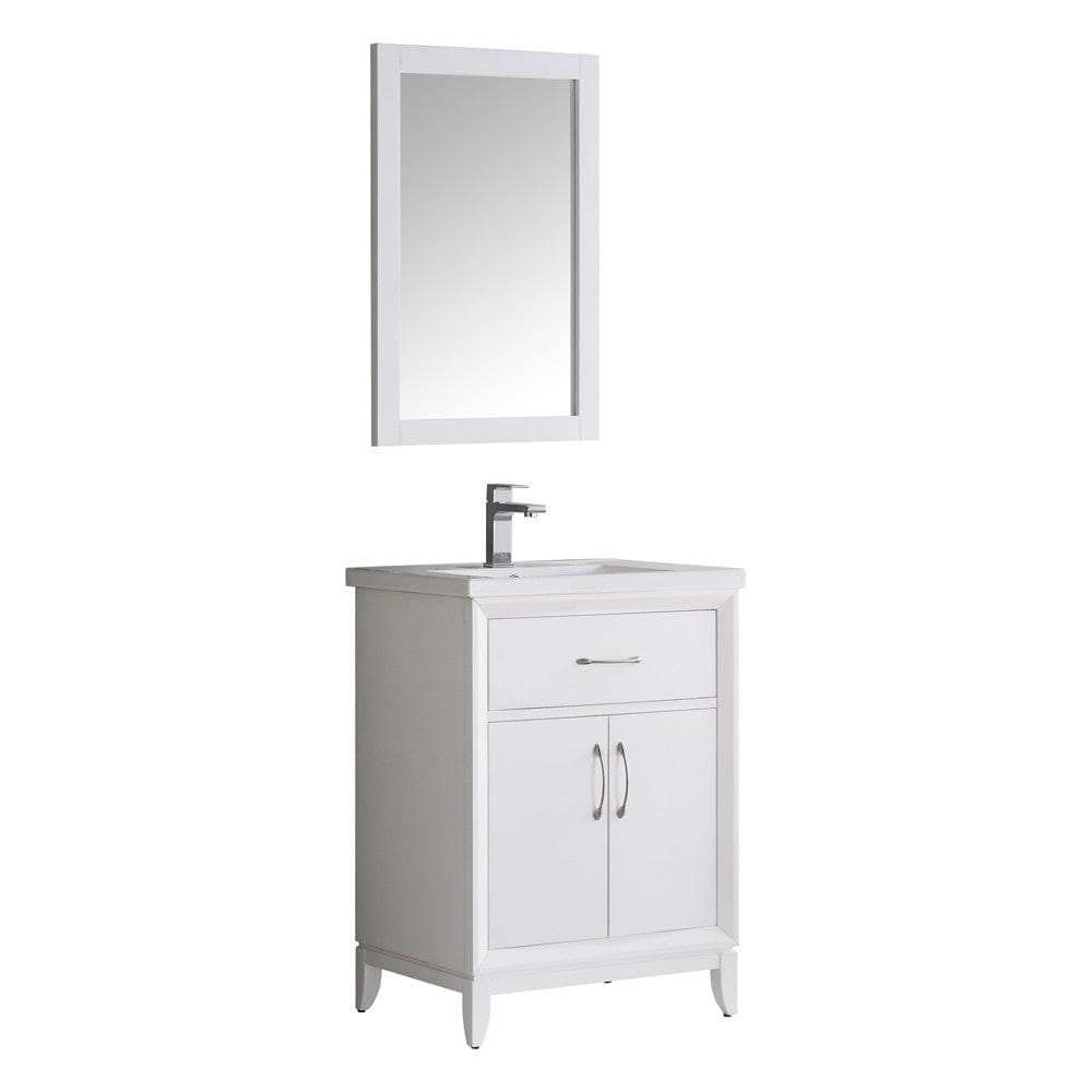 Fresca Cambridge 24" White Traditional Bathroom Vanity w/ Mirror