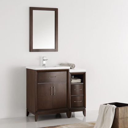 Fresca Cambridge 36 Antique Coffee Traditional Bathroom Vanity w/ Mirror